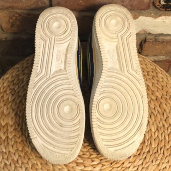 Nike Air Force 1 '07 LV8 Sport NBA Low Warriors 2018 Blue & Yellow Sneaker 10 - Picture 4 of 4